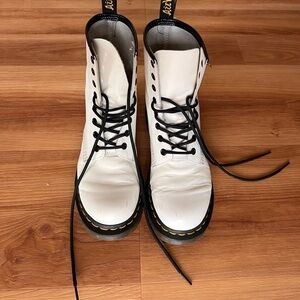 Dr. Martens White Leather Boots